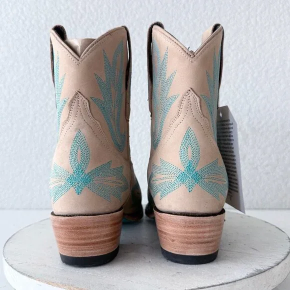 Lane LEXINGTON Womens Cowboy Bootie Sz 9 Sand and Stream Western Cowgirl Boots - Picture 3 of 13